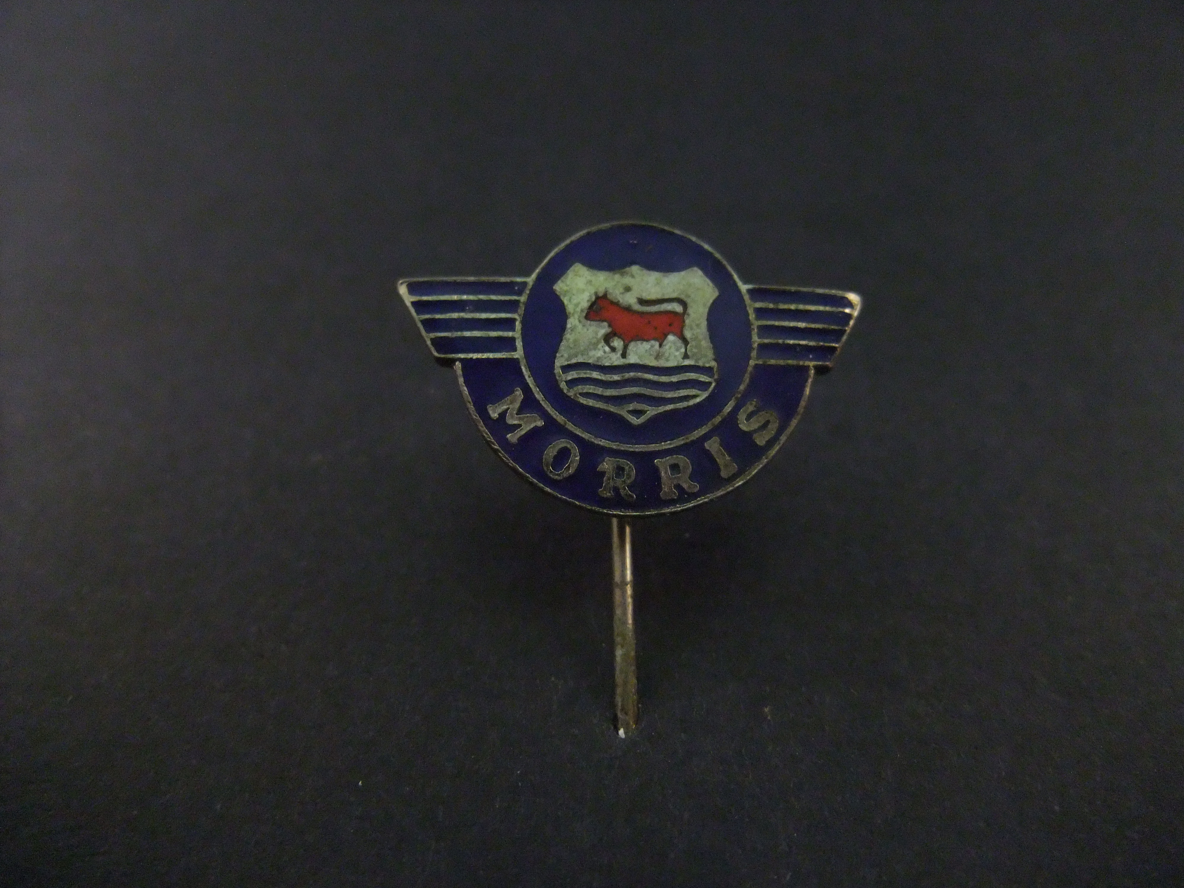 Austin Morris Brits automerk blauw logo zilverkleurig emaille uitvoering